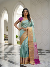MIMOSA Rama Kanjivaram Art Silk Saree — pose 4 styling detail