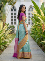 MIMOSA Rama Kanjivaram Art Silk Saree — pose 7 styling detail