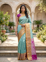 MIMOSA Rama Kanjivaram Art Silk Saree — pose 8 styling detail