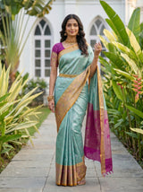 MIMOSA Rama Kanjivaram Art Silk Saree — pose 9 styling detail