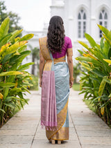 MIMOSA Sapphire Kanjivaram Art Silk Saree — pose 2 styling detail
