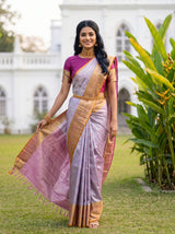 MIMOSA Violet Kanjivaram Art Silk Saree — pose 5 styling detail
