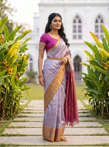 MIMOSA Violet Kanjivaram Art Silk Saree — pose 7 styling detail