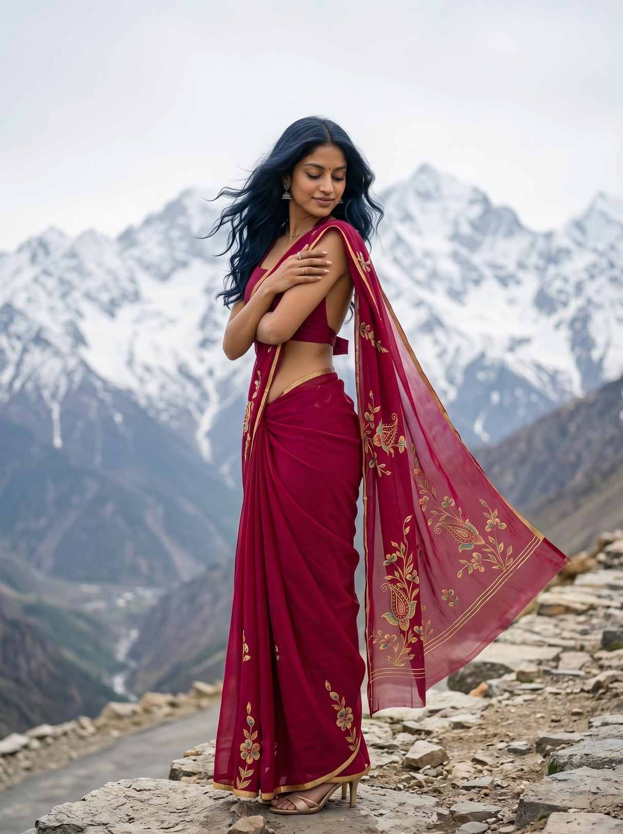 MIMOSA Saree Saree — pose 3 styling detail
