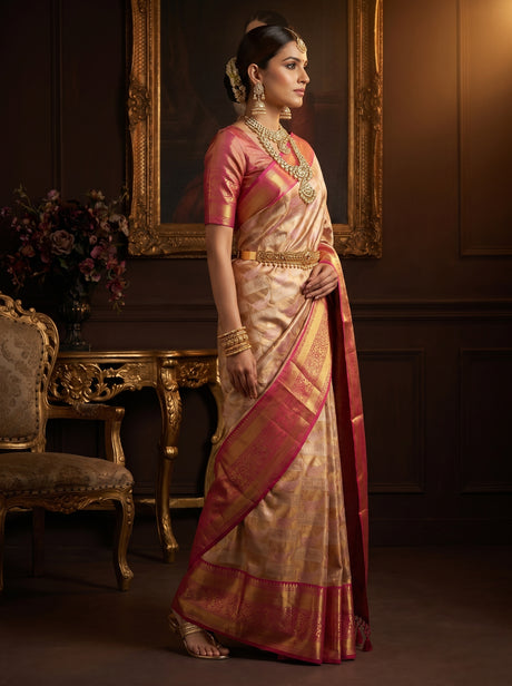 MIMOSA Gajari Kanjivaram Art Silk Saree — Blouse Fabric Detail