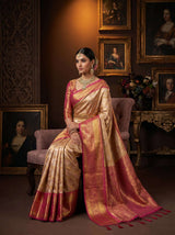 MIMOSA Gajari Kanjivaram Art Silk Saree — pose 8 styling detail