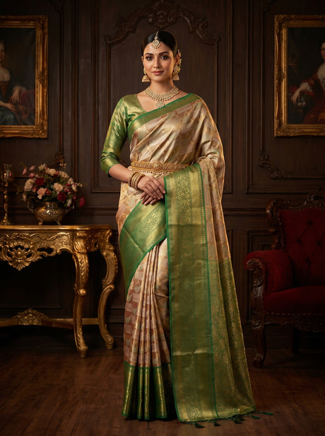 MIMOSA Maroon Kanjivaram Art Silk Saree — Mannequin Draped View
