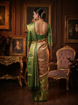 MIMOSA Maroon Kanjivaram Art Silk Saree — Blouse Fabric Detail