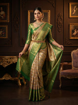 MIMOSA Maroon Kanjivaram Art Silk Saree — pose 6 styling detail