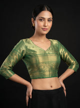 MIMOSA Maroon Kanjivaram Art Silk Saree — blouse close-up