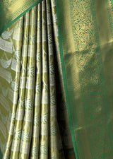 MIMOSA Olive Kanjivaram Art Silk Saree — fleets shot full lifestyle
