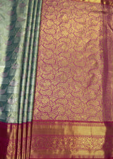 MIMOSA Saffire Kanjivaram Art Silk Saree — pallu and zari work detail
