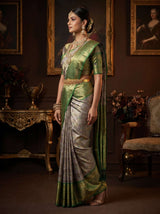 MIMOSA Violet Kanjivaram Art Silk Saree — Blouse Fabric Detail