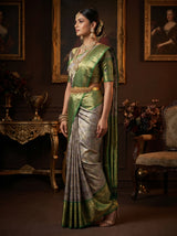 MIMOSA Violet Kanjivaram Art Silk Saree — Blouse Fabric Detail