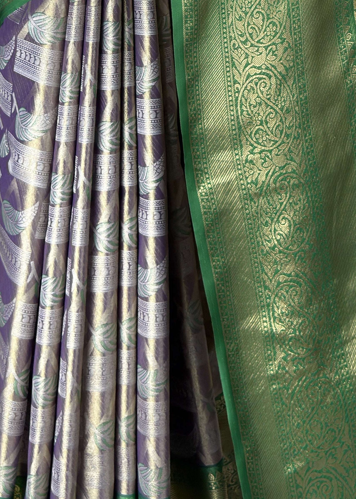 MIMOSA Violet Kanjivaram Art Silk Saree — fleets shot full lifestyle