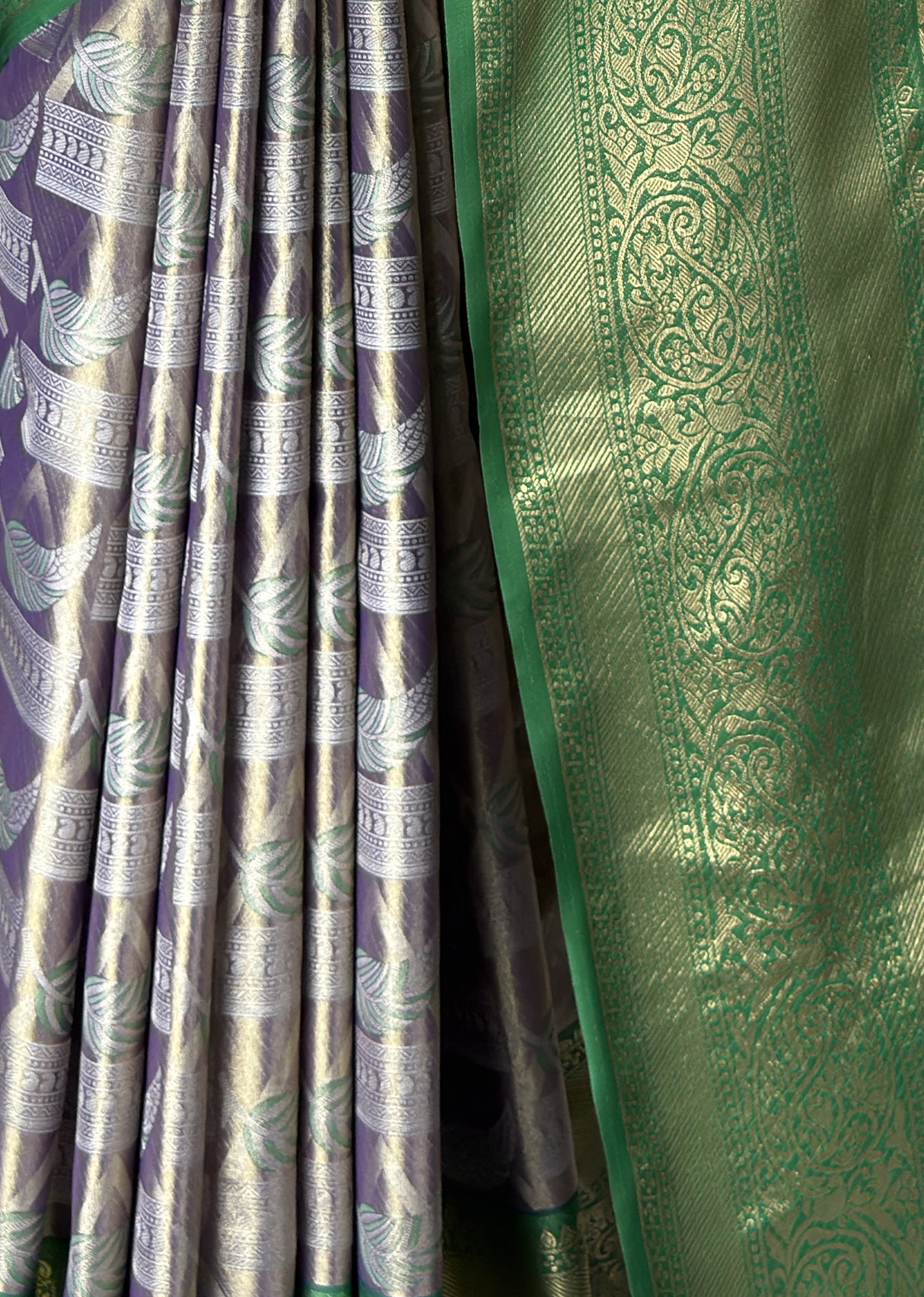 MIMOSA Violet Kanjivaram Art Silk Saree — fleets shot full lifestyle