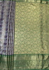 MIMOSA Violet Kanjivaram Art Silk Saree — pallu and zari work detail