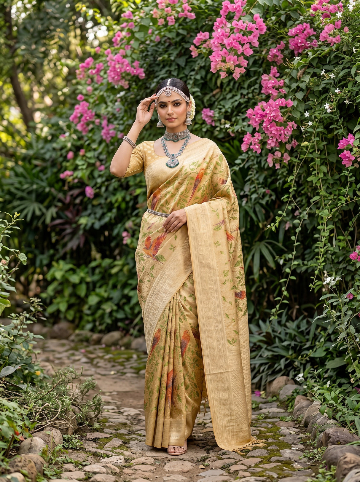 MIMOSA Gold Saree Saree — pose 7 styling detail