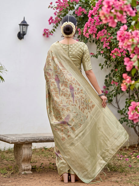 MIMOSA Green Saree Saree — pose 2 styling detail