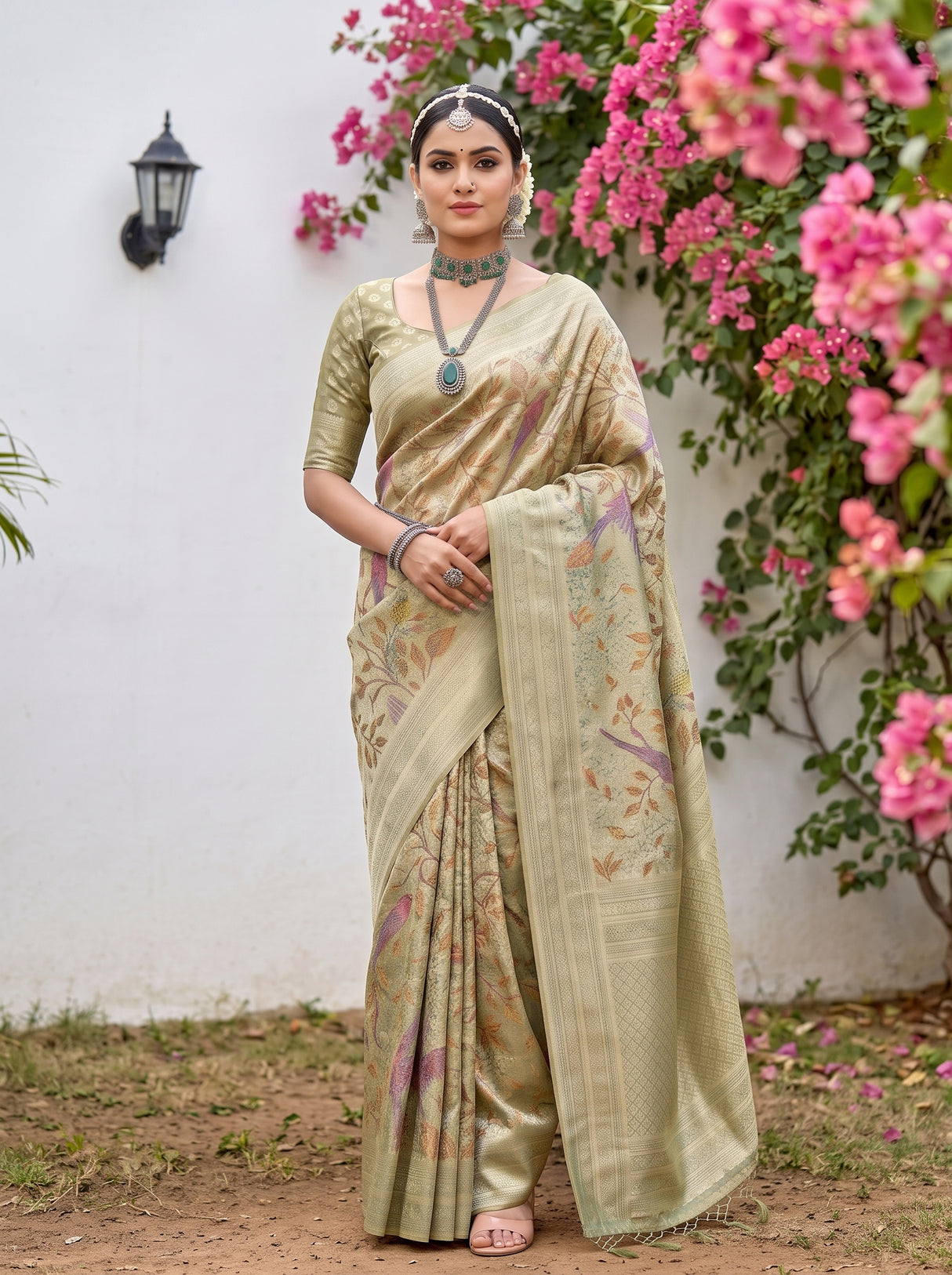 MIMOSA Green Saree Saree — pose 5 styling detail