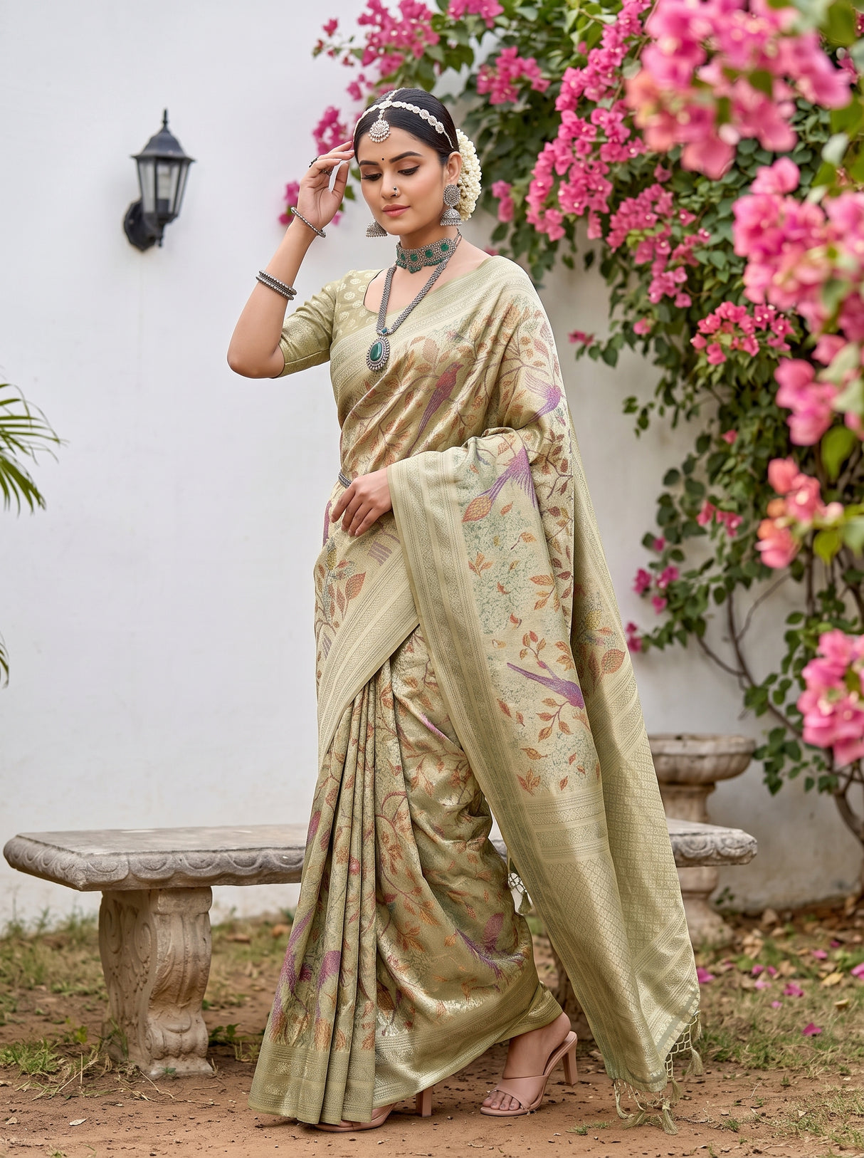 MIMOSA Green Saree Saree — pose 7 styling detail