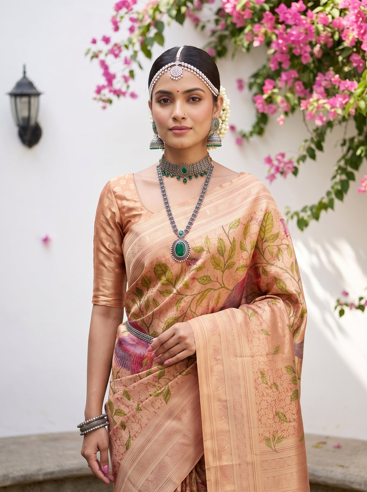 MIMOSA Orange Saree Saree — pose 10 styling detail