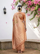 MIMOSA Orange Saree Saree — pose 2 styling detail