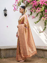 MIMOSA Orange Saree Saree — pose 3 styling detail