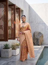 MIMOSA Orange Saree Saree — pose 7 styling detail