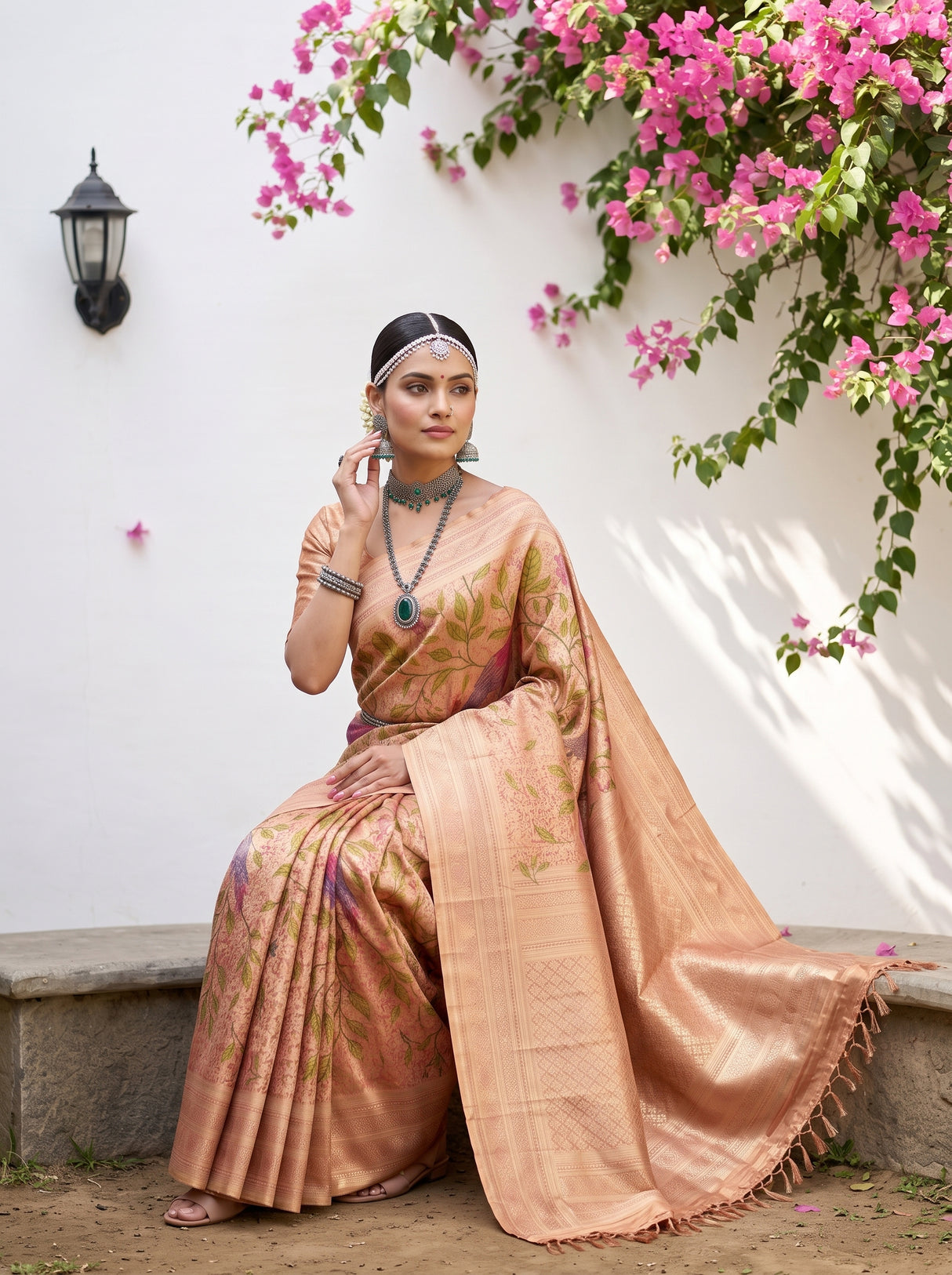 MIMOSA Orange Saree Saree — pose 8 styling detail