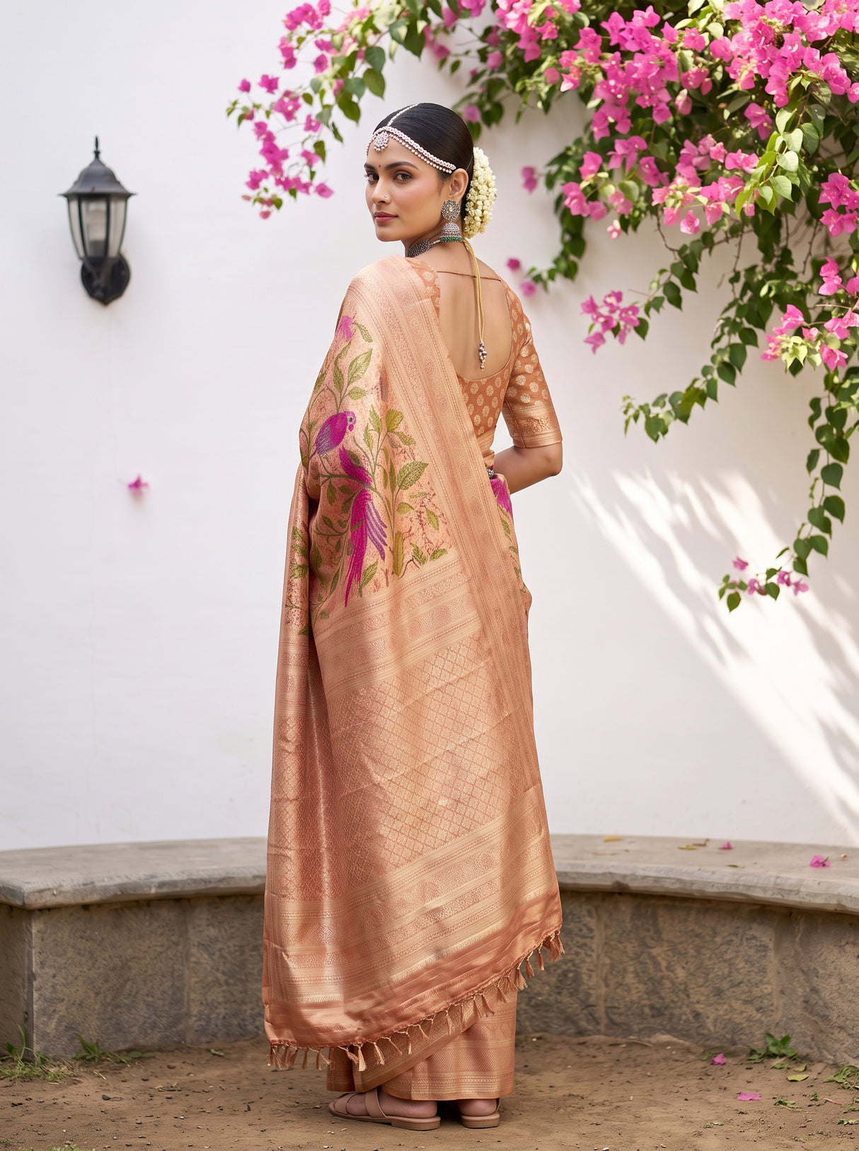 MIMOSA Orange Saree Saree — pose 9 styling detail