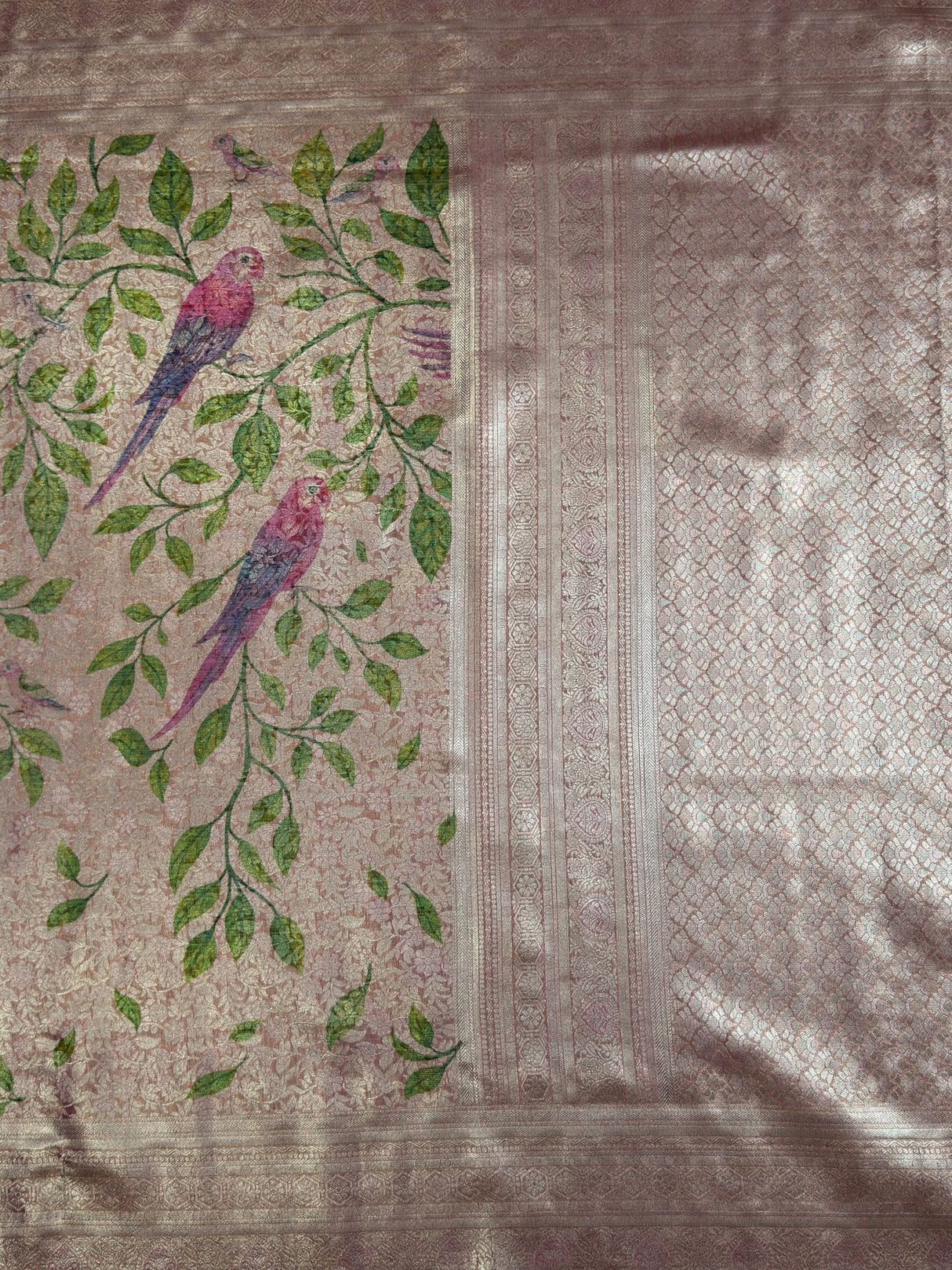 MIMOSA Rani Saree Saree — pallu and zari work detail