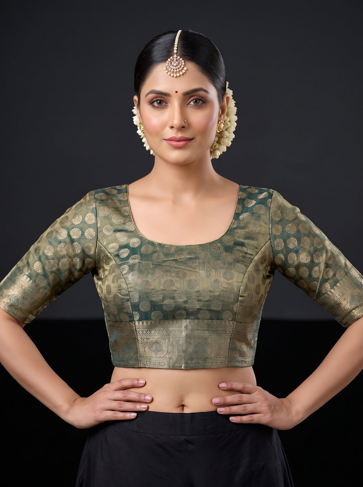 MIMOSA Sapphire Saree Saree — blouse close-up
