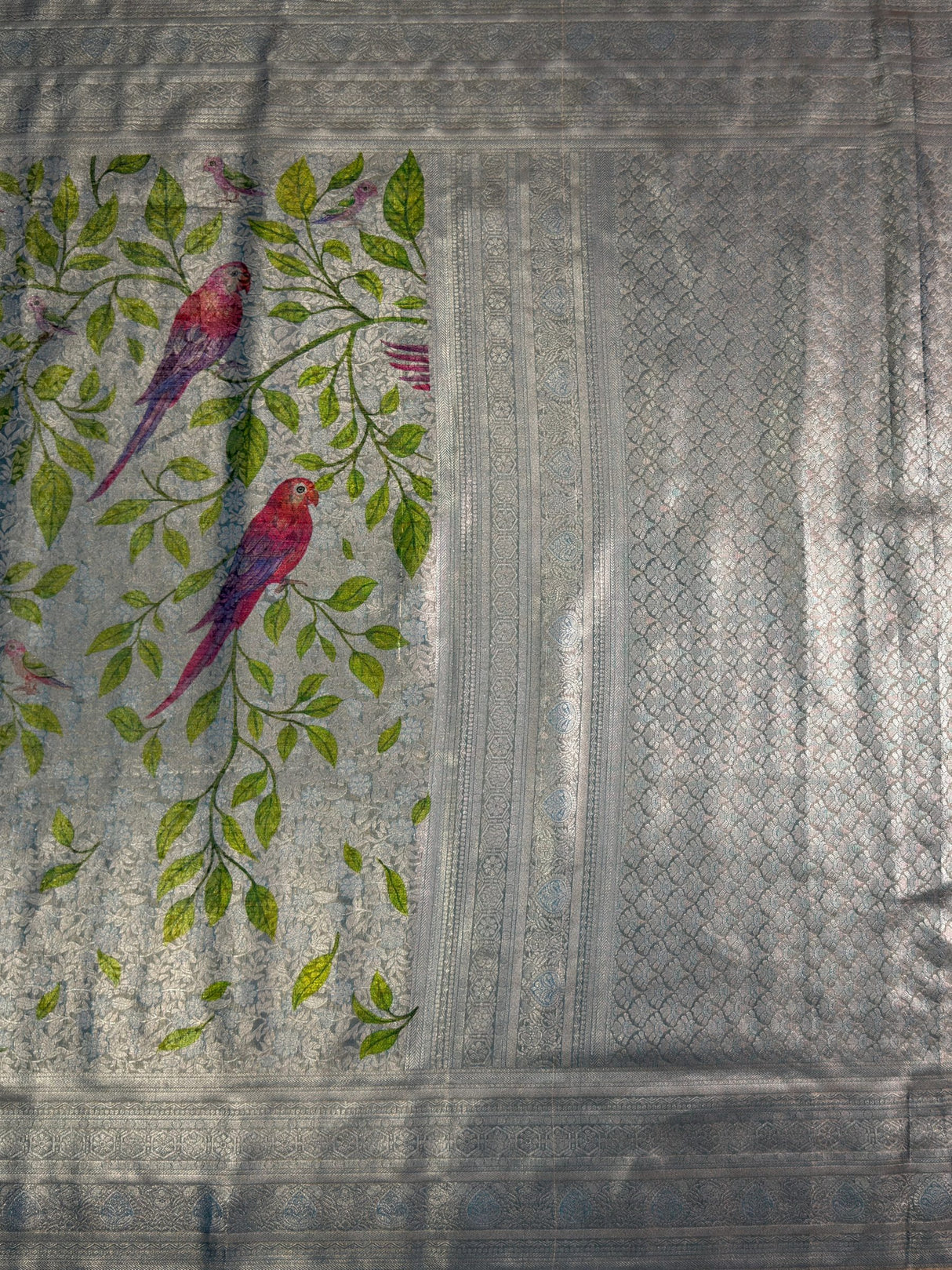 MIMOSA Sapphire Saree Saree — pallu and zari work detail
