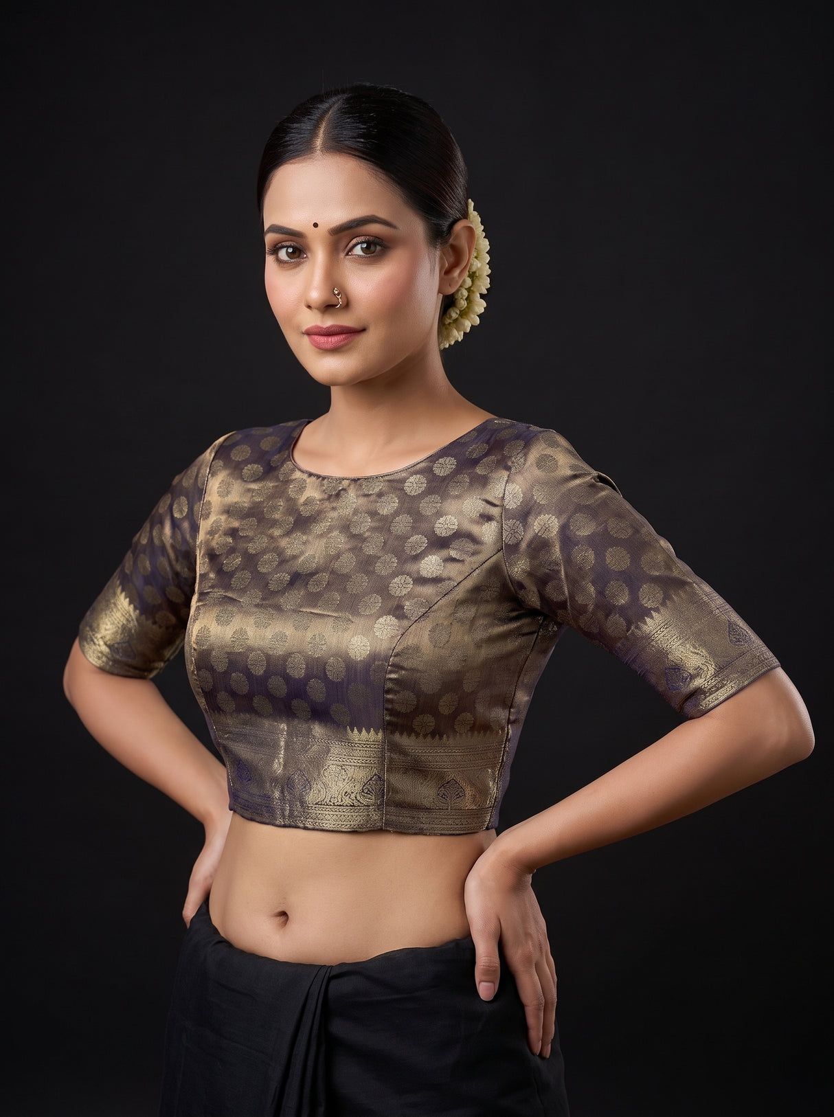 MIMOSA Violet Saree Saree — blouse close-up