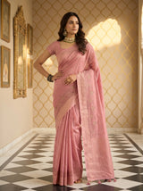 MIMOSA Gajari Banarasi Art Silk Saree — pose 4 styling detail