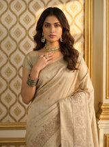 MIMOSA Tussar Banarasi Art Silk Saree — pose 10 styling detail