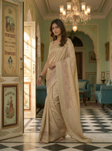 MIMOSA Tussar Banarasi Art Silk Saree — pose 5 styling detail