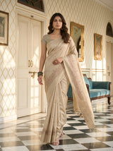 MIMOSA Tussar Banarasi Art Silk Saree — pose 6 styling detail