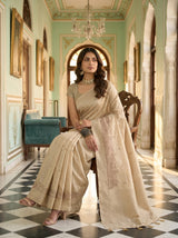 MIMOSA Tussar Banarasi Art Silk Saree — pose 8 styling detail