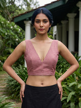 MIMOSA Gajari Saree Saree — blouse close-up