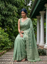 MIMOSA Pista Saree Saree — pose 8 styling detail