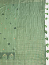 MIMOSA Pista Saree Saree — pallu and zari work detail