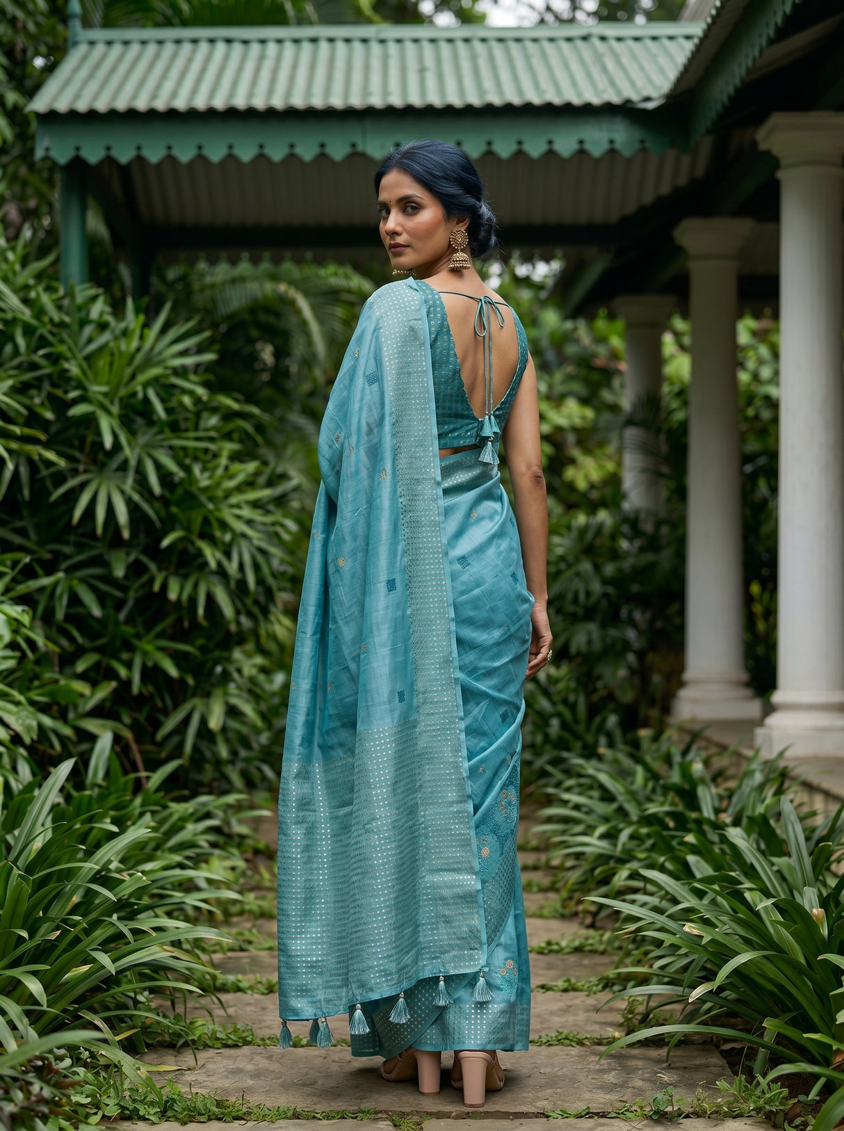 MIMOSA Sapphire Saree Saree — pose 7 styling detail