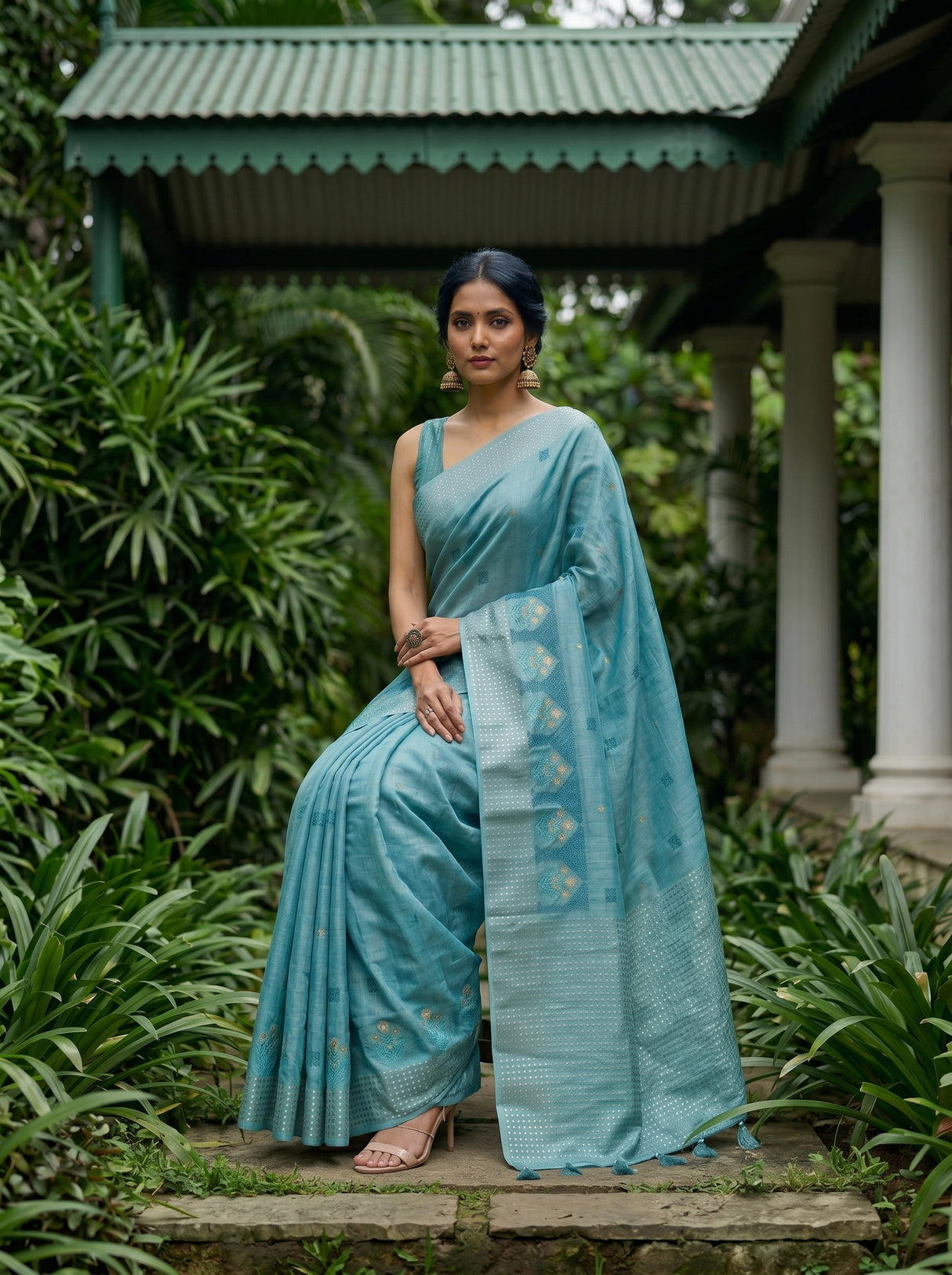 MIMOSA Sapphire Saree Saree — pose 8 styling detail