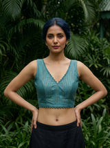 MIMOSA Sapphire Saree Saree — blouse close-up