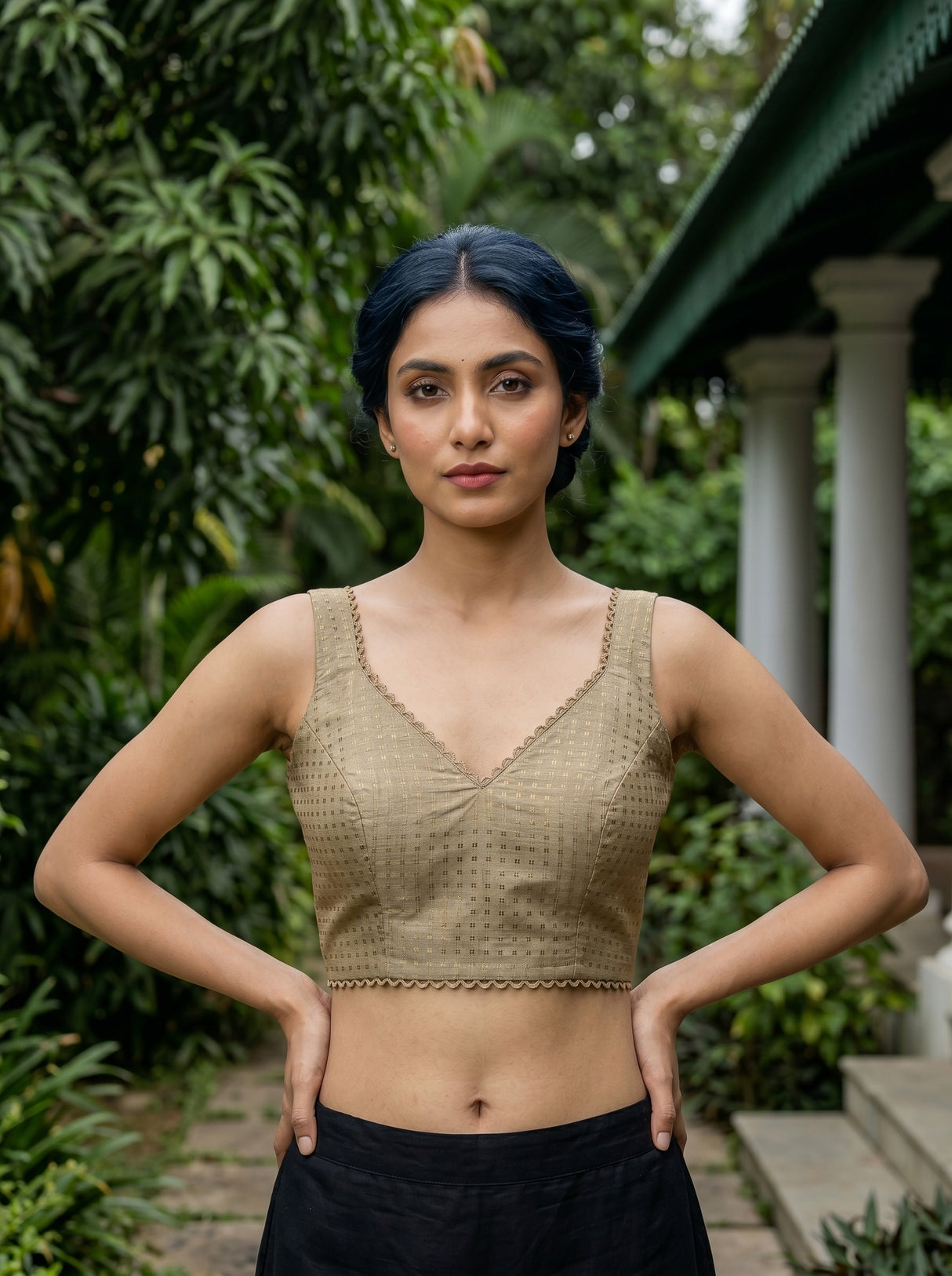 MIMOSA Tussar Saree Saree — blouse close-up