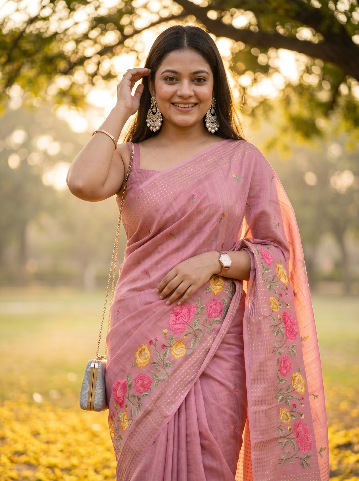MIMOSA Gajari Saree Saree — pose 10 styling detail