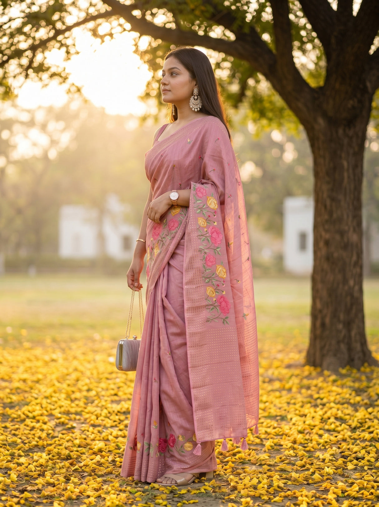 MIMOSA Gajari Saree Saree — pose 3 styling detail