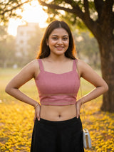 MIMOSA Gajari Saree Saree — blouse close-up